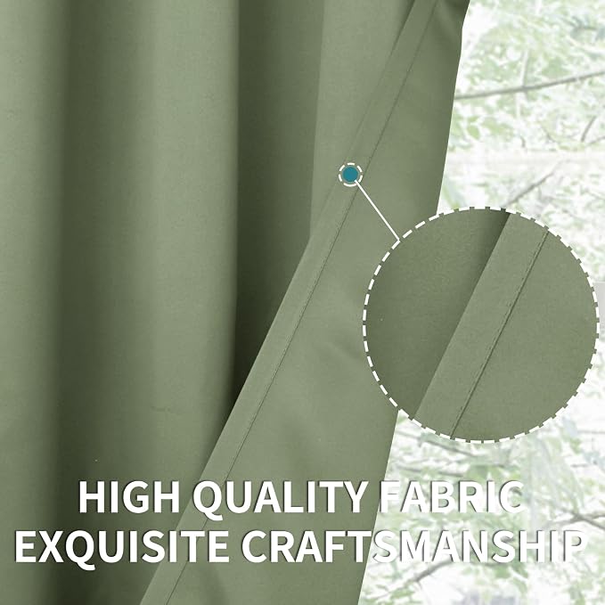 BGment Olive Green Blackout Curtains 36 Inches Long - Image 6