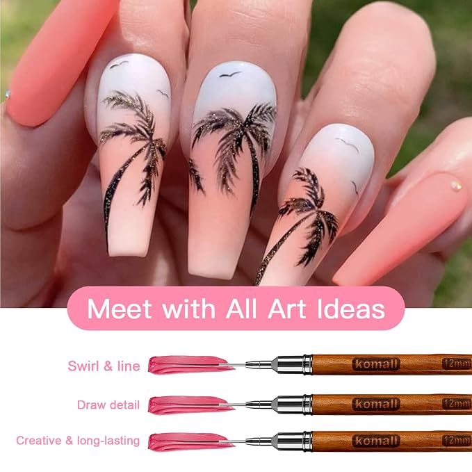 Nail Art Brushes, UV Gel Polish Painting Art Design Pen - Image 2