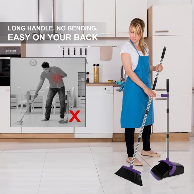 Broom and Dustpan Set, Large Household Dustpans and Broom - Image 3