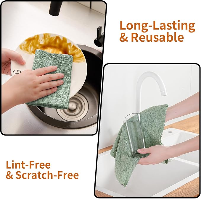 80 Pack Microfiber Cleaning Cloth Roll, Lint Free Rags & Tear Away Reusable - Image 5