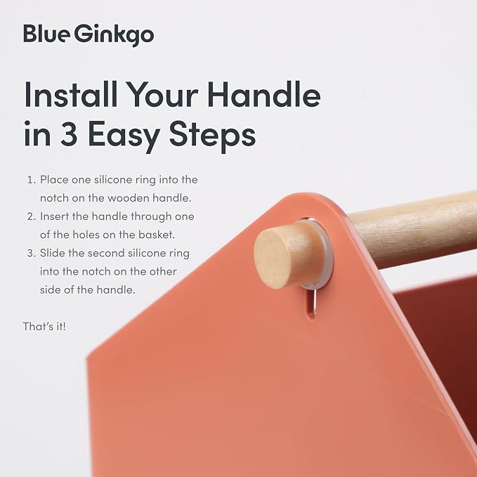 BLUE GINKGO Large Storage Basket – Plastic Caddy - Image 4