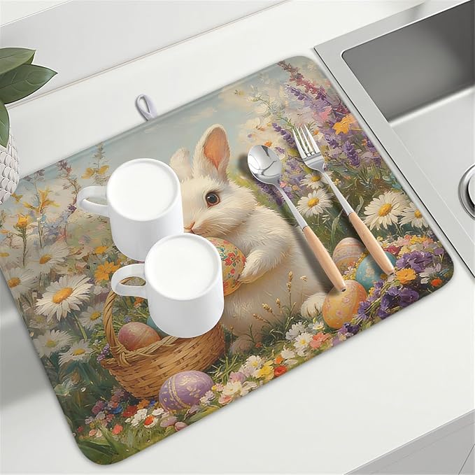 Easter Bunny Eggs Dish Drying Mat - Image 8
