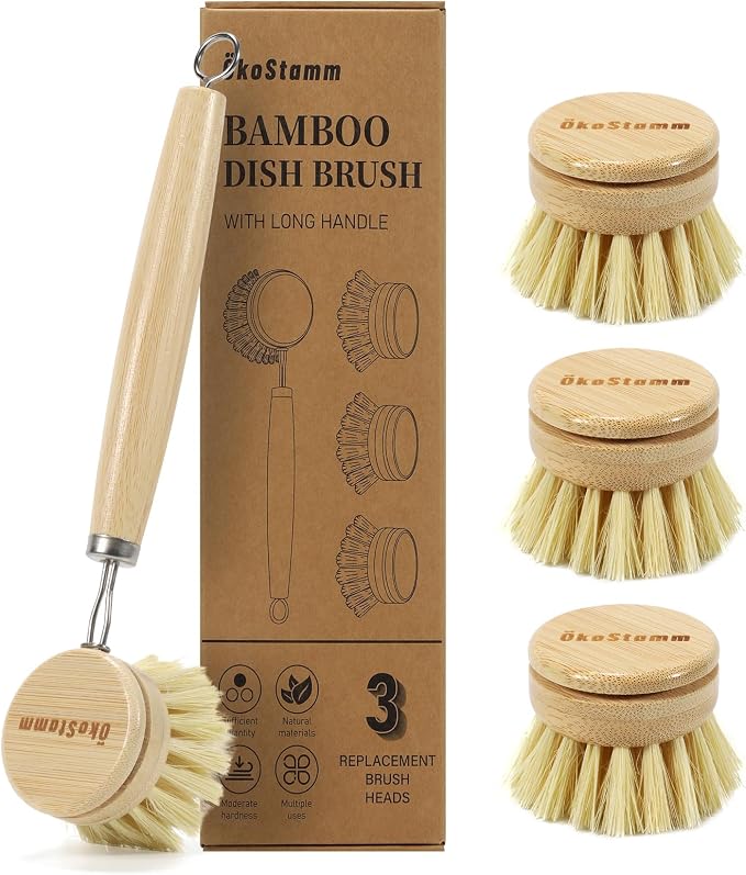 Bamboo Dish Brush with Long Handle by %C3%96KOSTAMM
