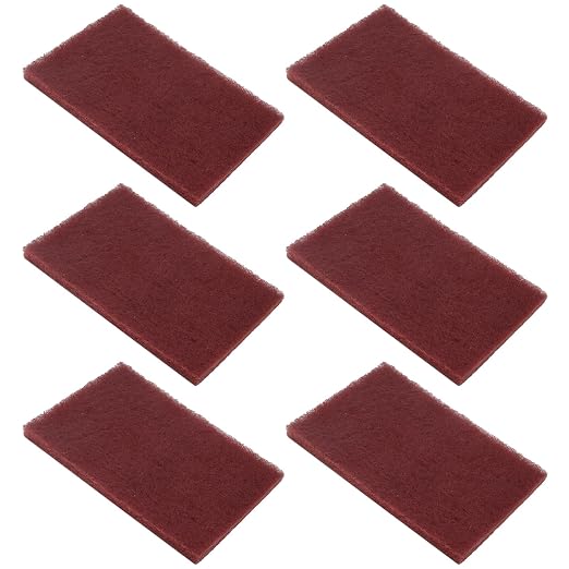 BokWin 6Pcs Red Scuff Pads Very Fine Grade General Purpose Sanding Hand Pads by Unknown