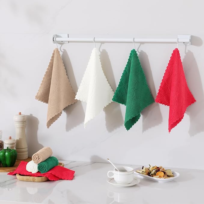Homaxy 12 Pack Kitchen Dish Cloths, Super Soft and Absorbent Coral Velvet Dish - Image 7