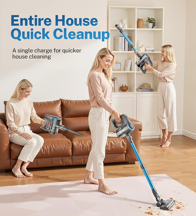 DEVOAC Cordless Vacuum Cleaner, Ultra-Lightweight Stick Vacuum, 2200mAh Battery - Image 4