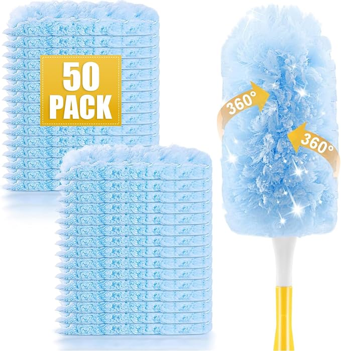 50 Pack Duster Refills for Swiffer Duster, Disposable Dusters Kit for Cleaning by WSPER
