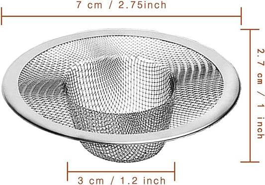 2pcs Heavy Duty Stainless Steel Slop Basket Filter Trap, 2.75" Top / 1" Mesh - Image 2
