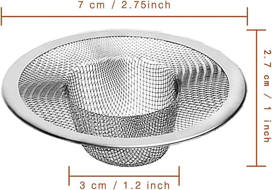 4pcs Heavy Duty Stainless Steel Kitchen Sink Strainer, 2.75" Top / 1" Mesh - Image 2
