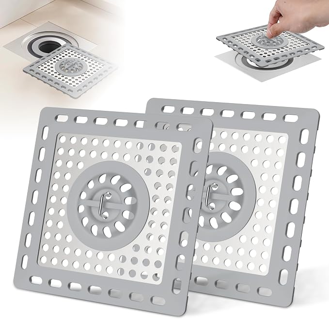Hibbent 2 Pack Shower Drain Hair Catcher, Shower Drain Cover by Hibbent