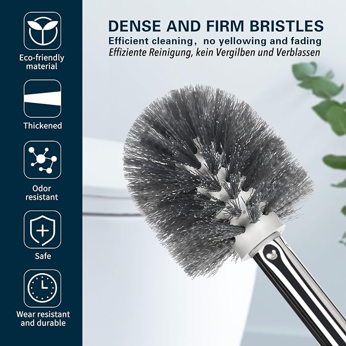 Toilet Bowl Brush and Holder 2 Pack Long Handle Toilet Brush - Image 6