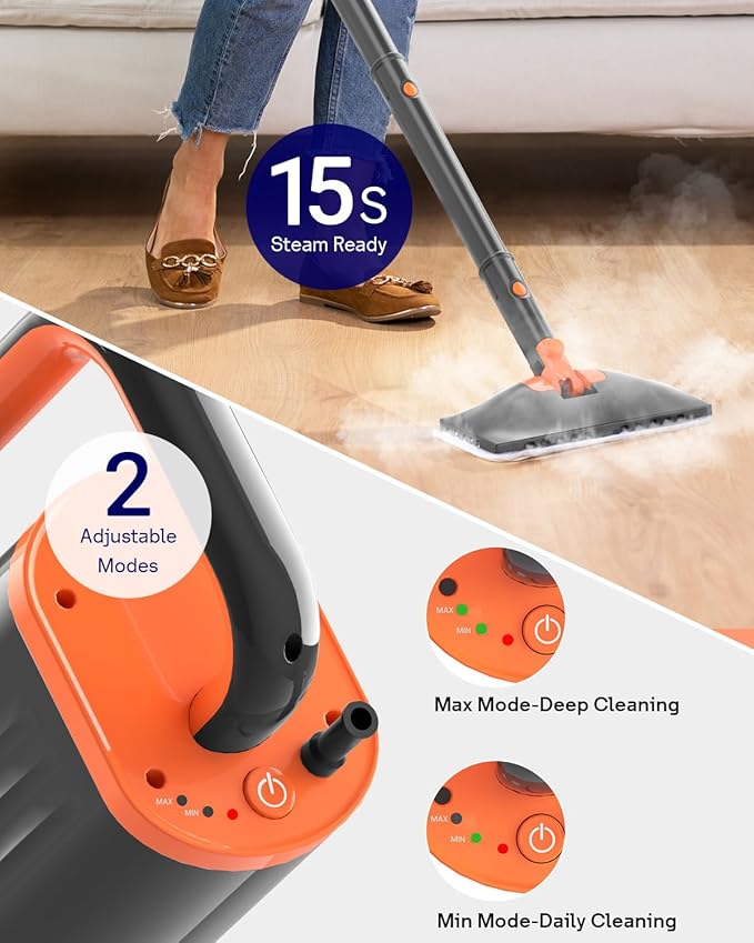 Steam Mop Cleaner with Detachable Handheld Steamer, 20 in 1 Wired Steam Cleaner - Image 2
