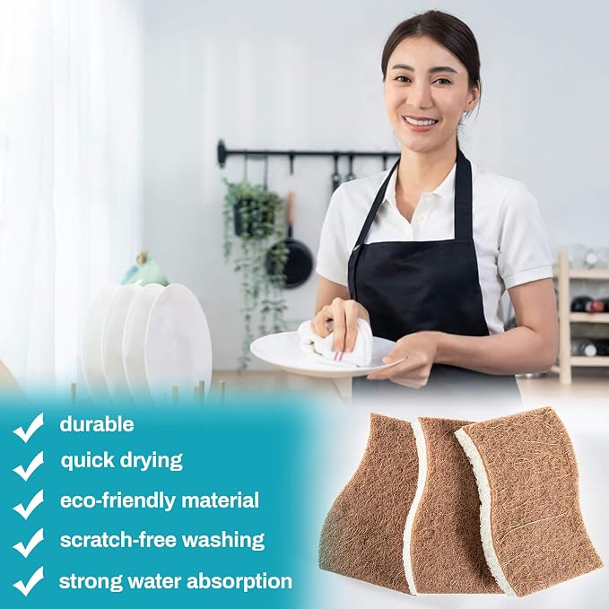 MAQIHAN 10PCS Natural Sponges for Dishes - Image 4