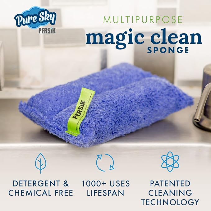 Pure-Sky Ultra-Microfiber Cleaning Sponge – Kitchen, Household and Dish Sponges - Image 3