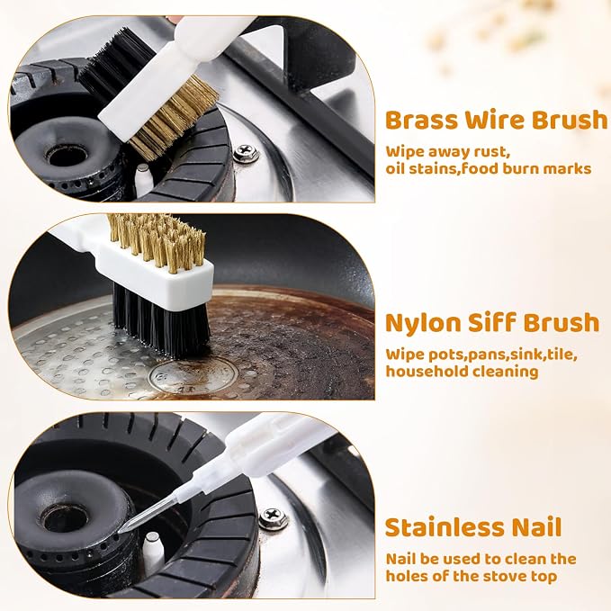 Kitchen Cleaning Scrub Brush, 4-in-1 Deep Gas Stove Top Cleaner - Image 5
