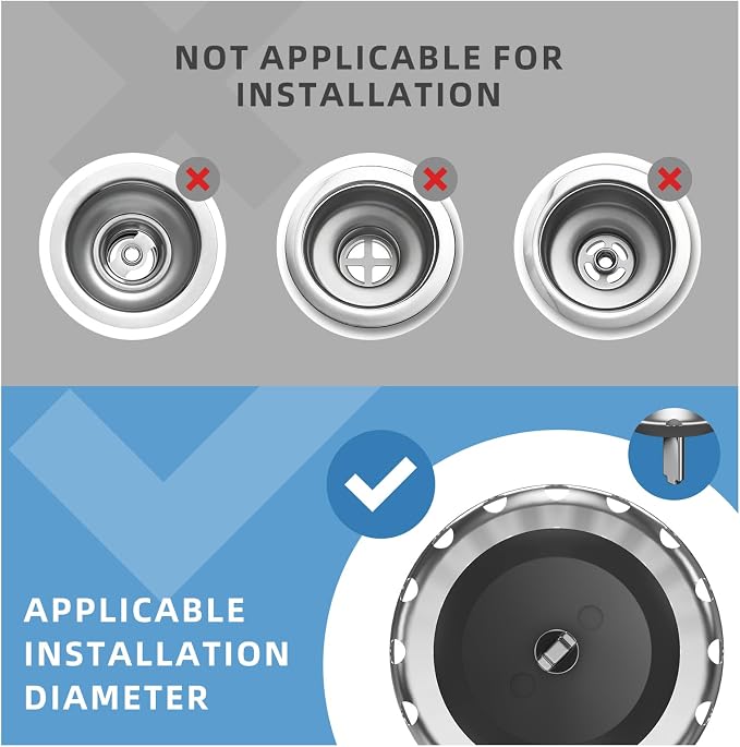 Kitchen Sink Strainer Basket, Stainless Steel, 3-1/2 Inch Drain Stopper Combo - Image 2