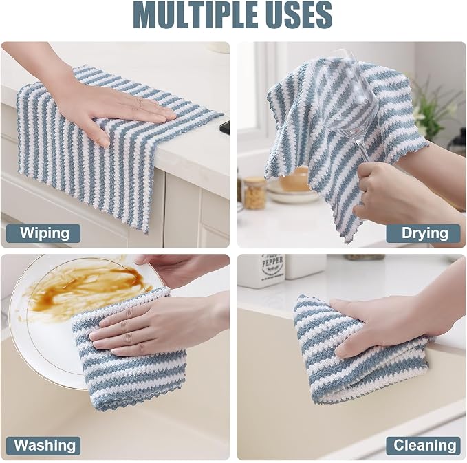 Homaxy 12 Pack Kitchen Dish Cloths, Ultra Soft and Absorbent Dish Towels - Image 5