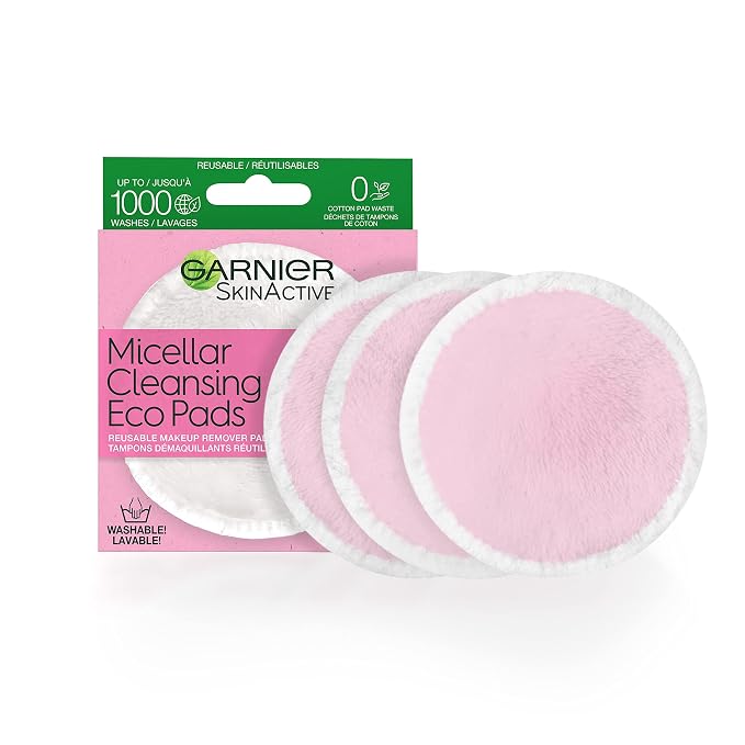 Garnier Micellar Cleansing Eco Pads, 3 Ultra-soft Microfiber Pads by Garnier