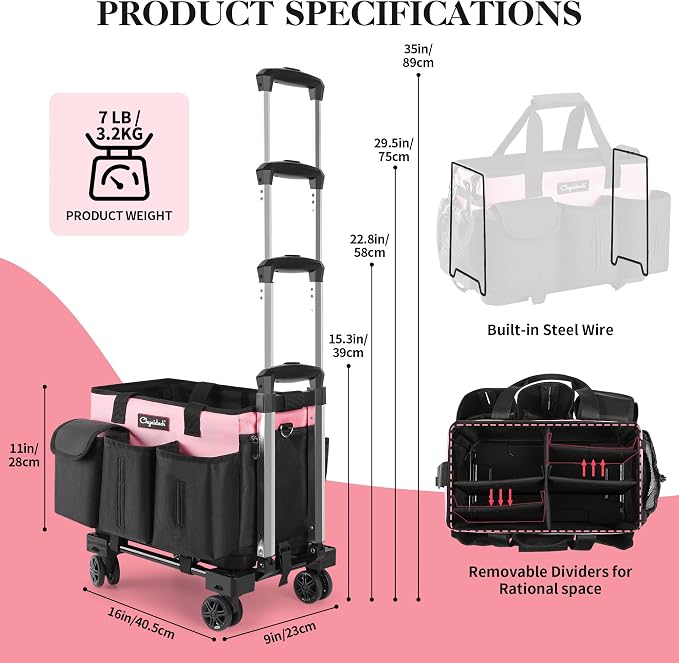 Rolling Cleaning Caddy, Cleaning Supplies Organizer - Image 2