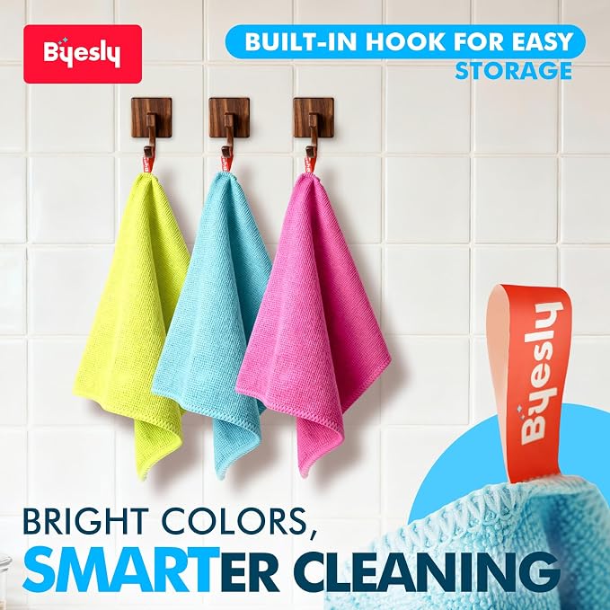 12-Pack Microfiber Cleaning Cloth, 11.5x11.5 Microfiber Towels - Image 2