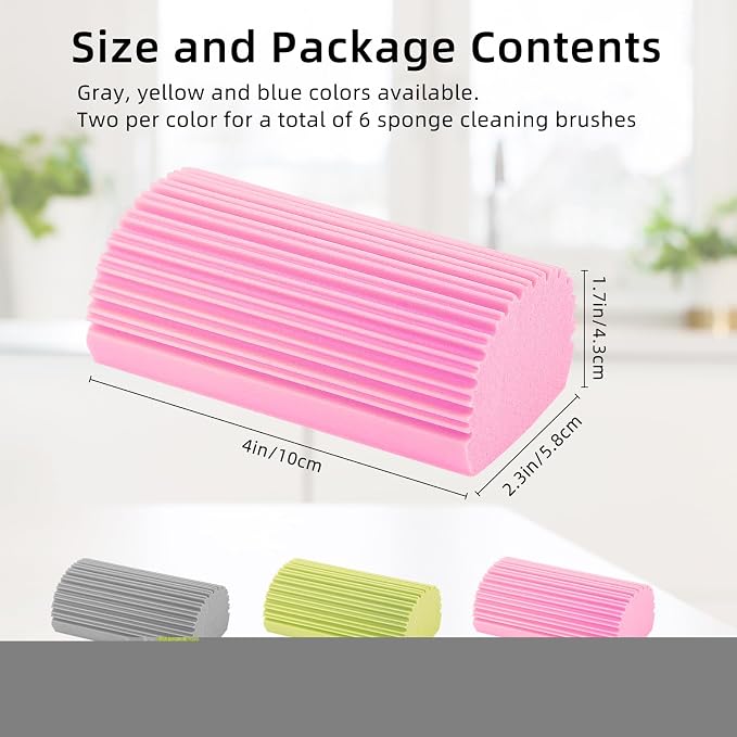 6 PCS Damp Duster Sponge, Magic Sponge Eraser, Reusable Household Cleaning - Image 2