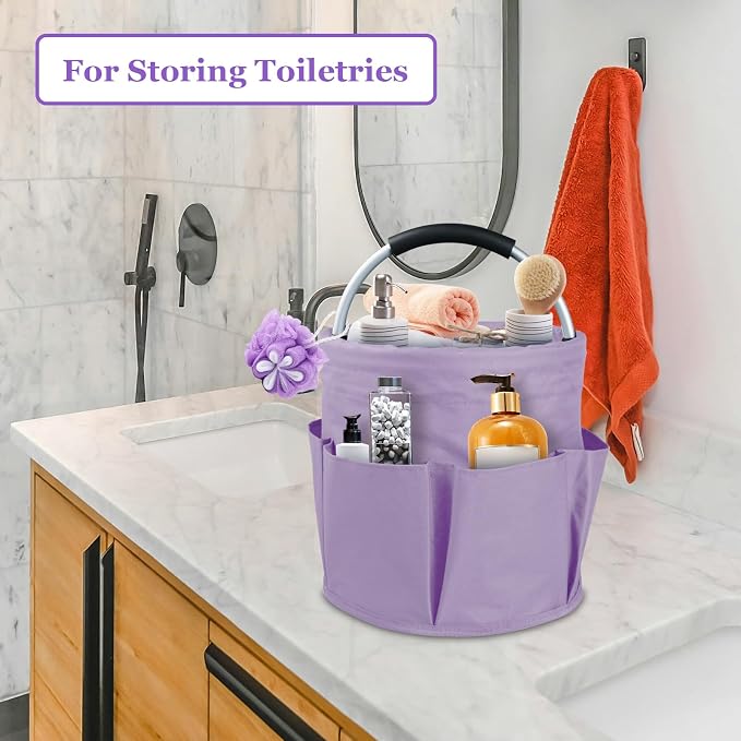 17L Purple Shower Caddy for Women, Foldable Cleaning Caddy - Image 3