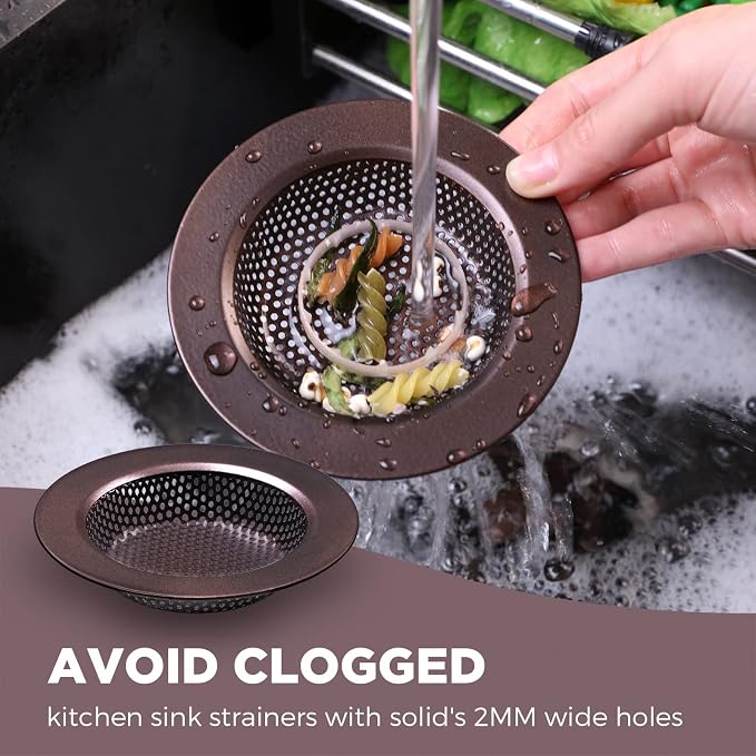 Mudder 3 Pcs Kitchen Sink Drain Strainer and Stopper Stainless Steel Garbage - Image 5