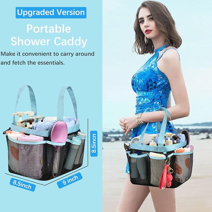 Haundry Mesh Shower Caddy Tote, Large College Dorm Bathroom Organizer - Image 2
