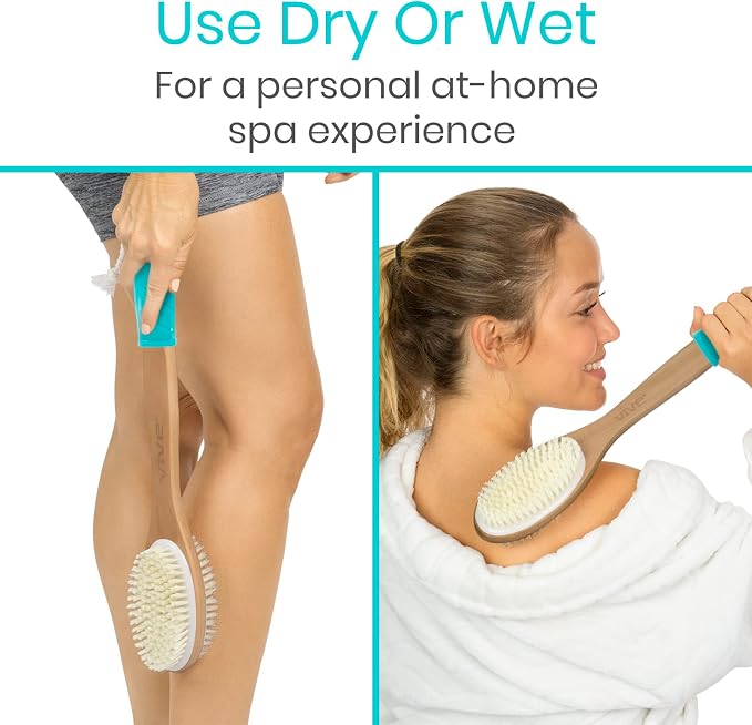 Vive Back Scrubber for Shower – Long Handle Dry Brushing Body Brush - Image 7