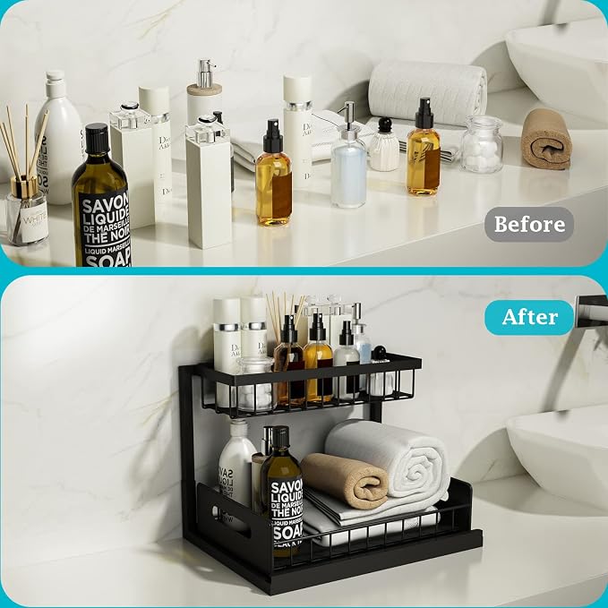 REALINN Under Sink Organizer, Pull Out Cabinet Organizer Slide Out Sink Shelf - Image 4