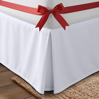 Utopia Bedding Twin Bed Skirt - Soft Quadruple Pleated Ruffle - Easy Fit with 15 Inch Tailored Drop - Hotel Quality, Shrinkage and Fade Resistant (Twin, White)