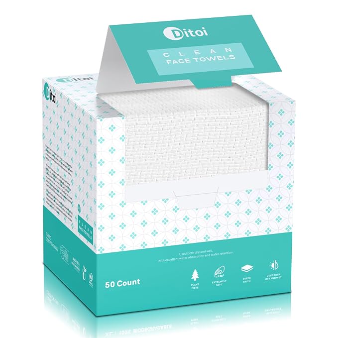 Face Towels, Face Towelettes XL, Ultra Soft Makeup Remover Dry Wipes, Thick by Ditoi