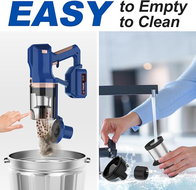Cordless Vacuum Cleaner for Home, 45Kpa 300W 60Mins Stick Vacuum Cleaner - Image 7