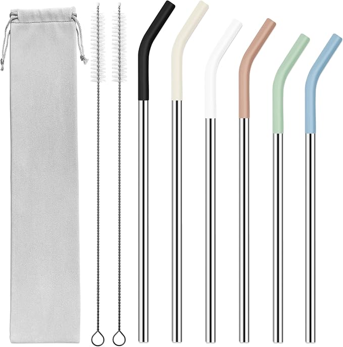 20 30 40 oz Stainless Metal Straws by AccessoriesForWaterBottle