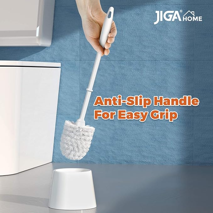 JIGA 3 Pack Toilet Brush and Holder Set, Toilet Bowl Brush - Image 4