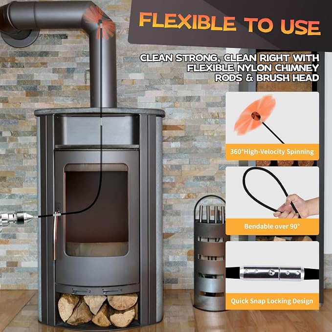 46 Feet Chimney Sweep Kit, Chimney Cleaning Kit - Image 4