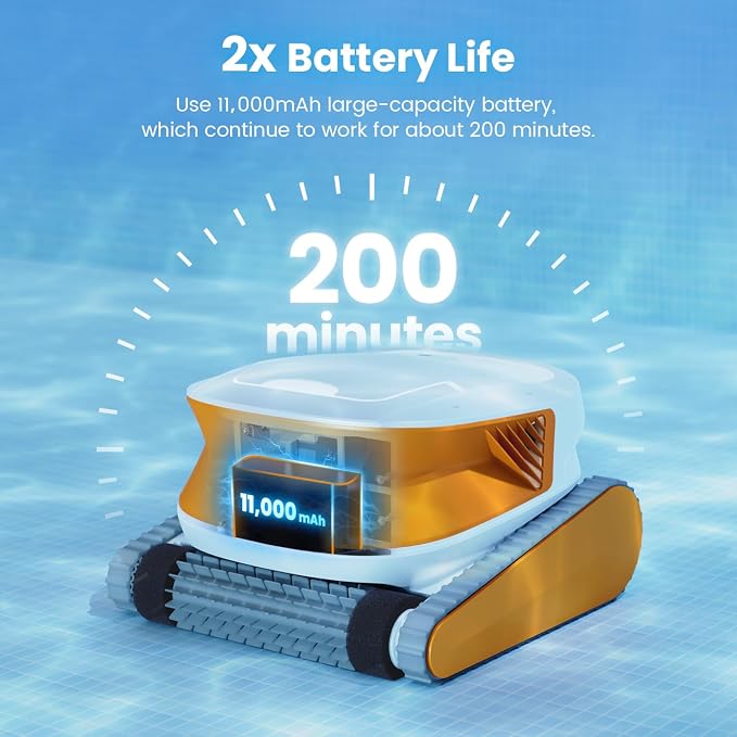 Hydro3 Robotic Pool Cleaner, 150W Cordless Pool Vacuum - Image 2