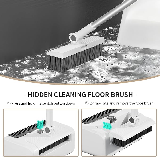 Upgrade 3-in-1 Standing Broom and Dustpan Cleaning Set, Long Handle Soft Bristle - Image 3