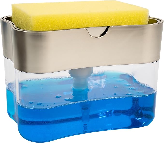 S&T INC. Dish Soap Dispenser and Sponge Holder by STINC