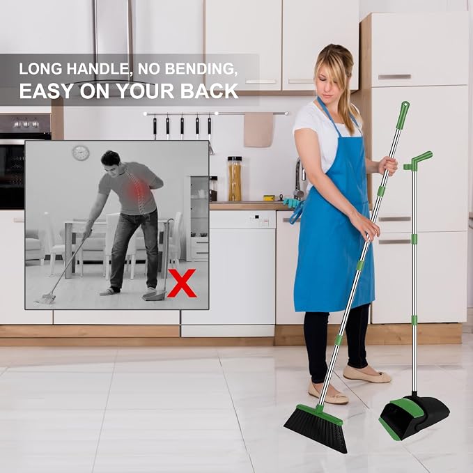 Green Broom with Dustpan Combo Set - Image 3