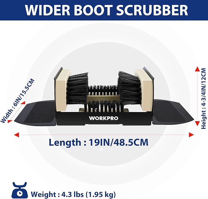 WORKPRO Boot Brush Scraper Outdoor, Shoe Cleaner Brush, Boot Scrubber, Heavy - Image 3