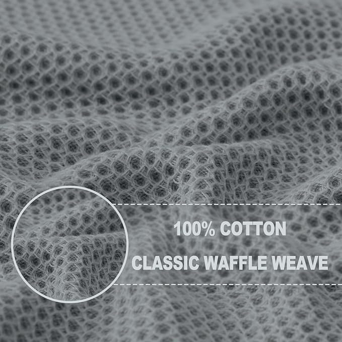 Homaxy 100% Cotton Waffle Weave Kitchen Towels, Quick Drying Cleaning Towels - Image 2