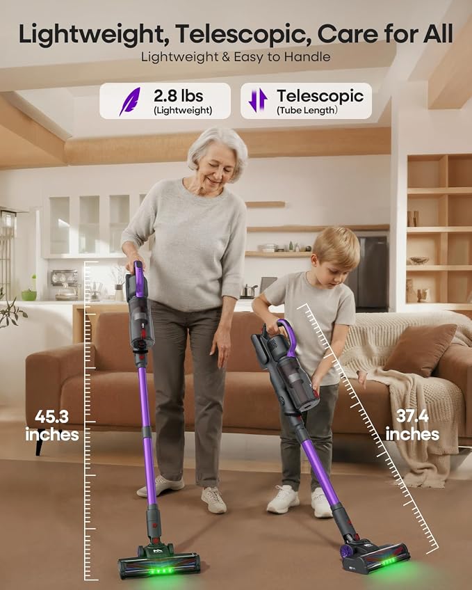 AlloyMove Cordless Vacuum Cleaner 45KPA, 3 Suction Modes, Rechargeable Stick - Image 7