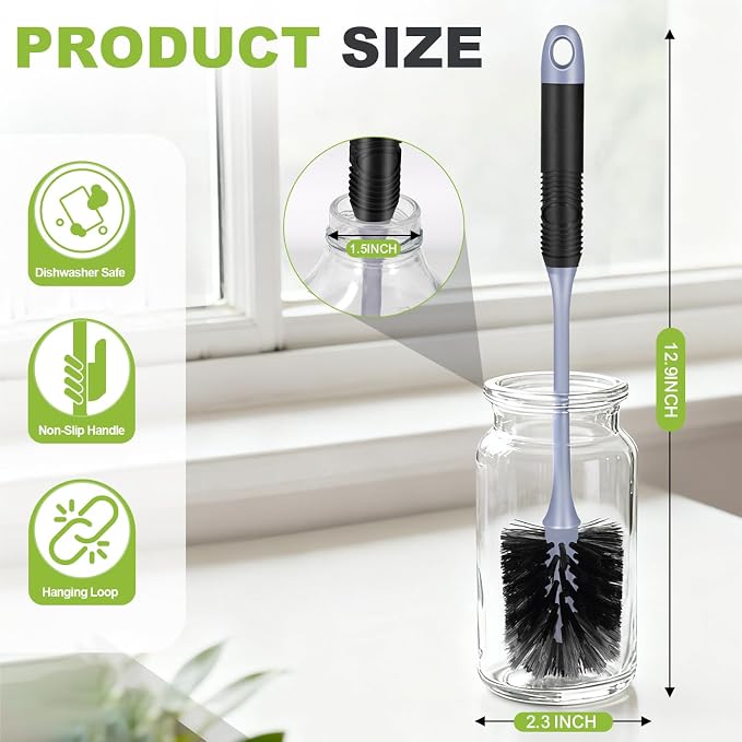 Long Handle Bottle Brush, Reusable Water Bottle Cleaner Brush, Flexible Scrub - Image 2