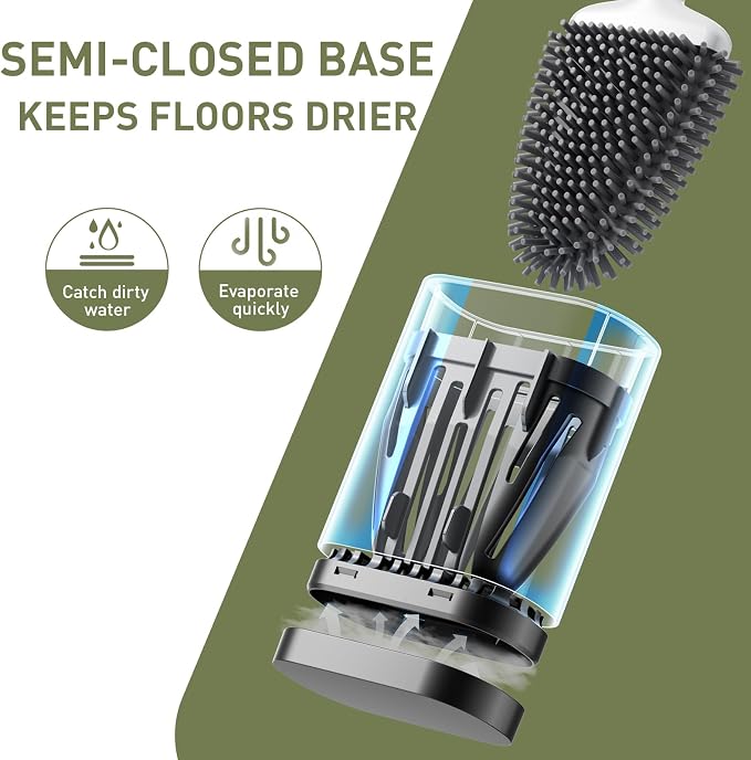 ASOBEAGE Deep Cleaner Toilet Brush: Silicone Toilet Brush - Image 6