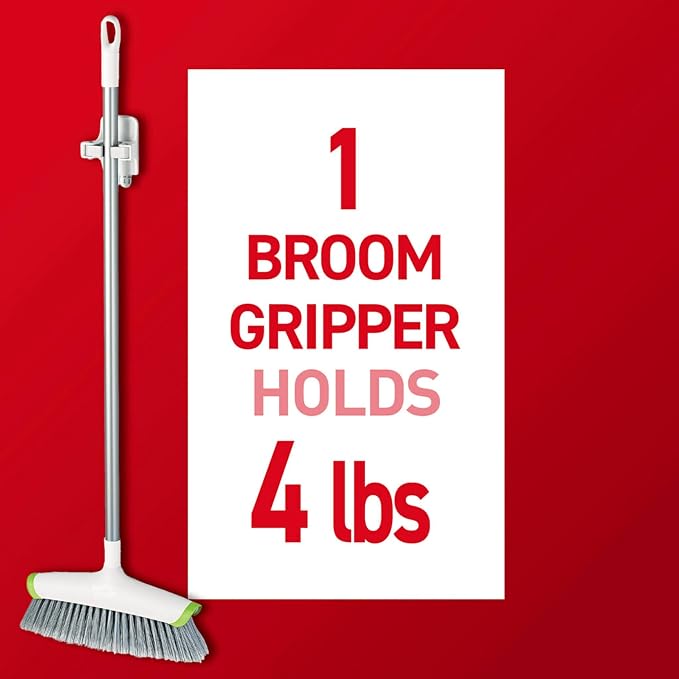 Command Broom Grippers, 3 Hangers and 6 Strips, Damage-Free Mop and Broom - Image 3