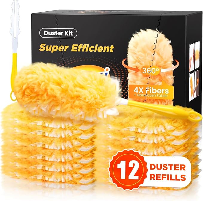 Heavy Duty Duster Refills for Swiffer Duster, Unscented Disposable Dusters for by REKOPI