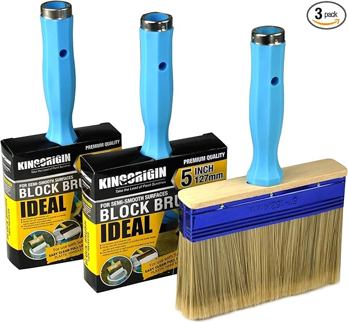 Deck Stain Brush, 3 Pack Thick Paint Brushes by KINGORIGIN