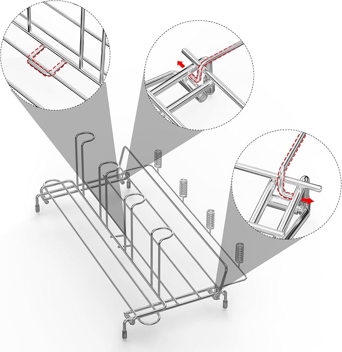 Bottle Drying Rack Stainless Steel Fold Water Bottle Drying Rack Organizer - Image 5