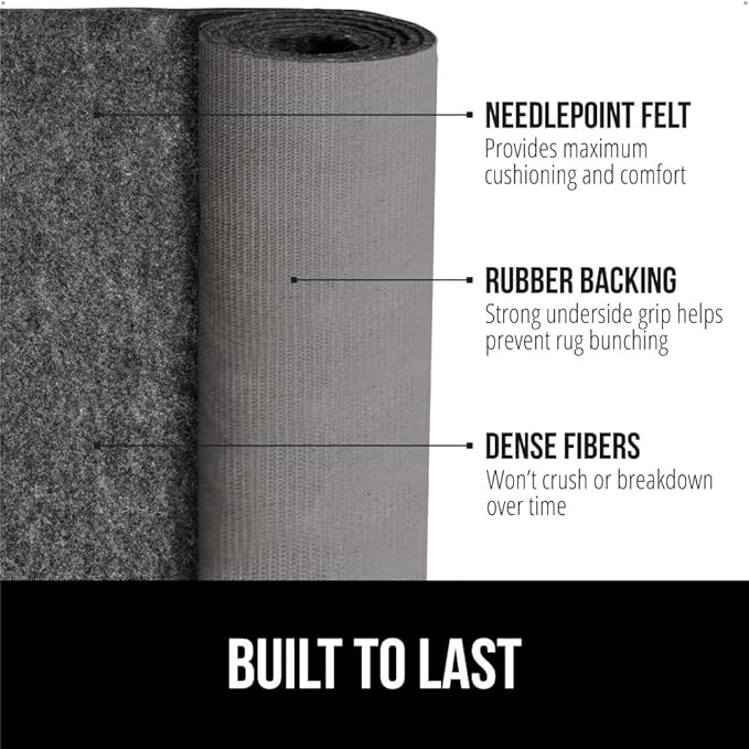 GORILLA GRIP Felt and Natural Rubber Stay in Place Slip Resistant Rug Pad, 1/4in Thick, 2x4 FT Protective Padding Under Area Rugs, Cushioned Gripper Pads, Carpet Runners, Hardwood Floors Protection